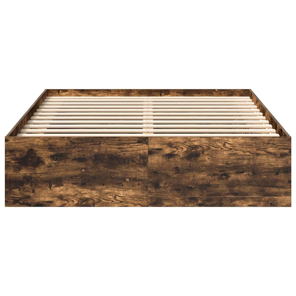 vidaXL Bed Frame Smoked Oak 140x190 cm