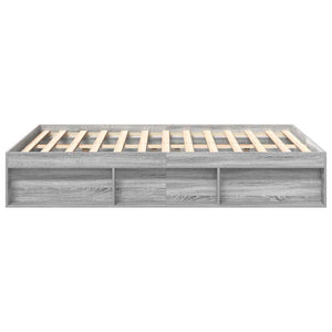 vidaXL Bed Frame Grey Sonoma 140x190 cm