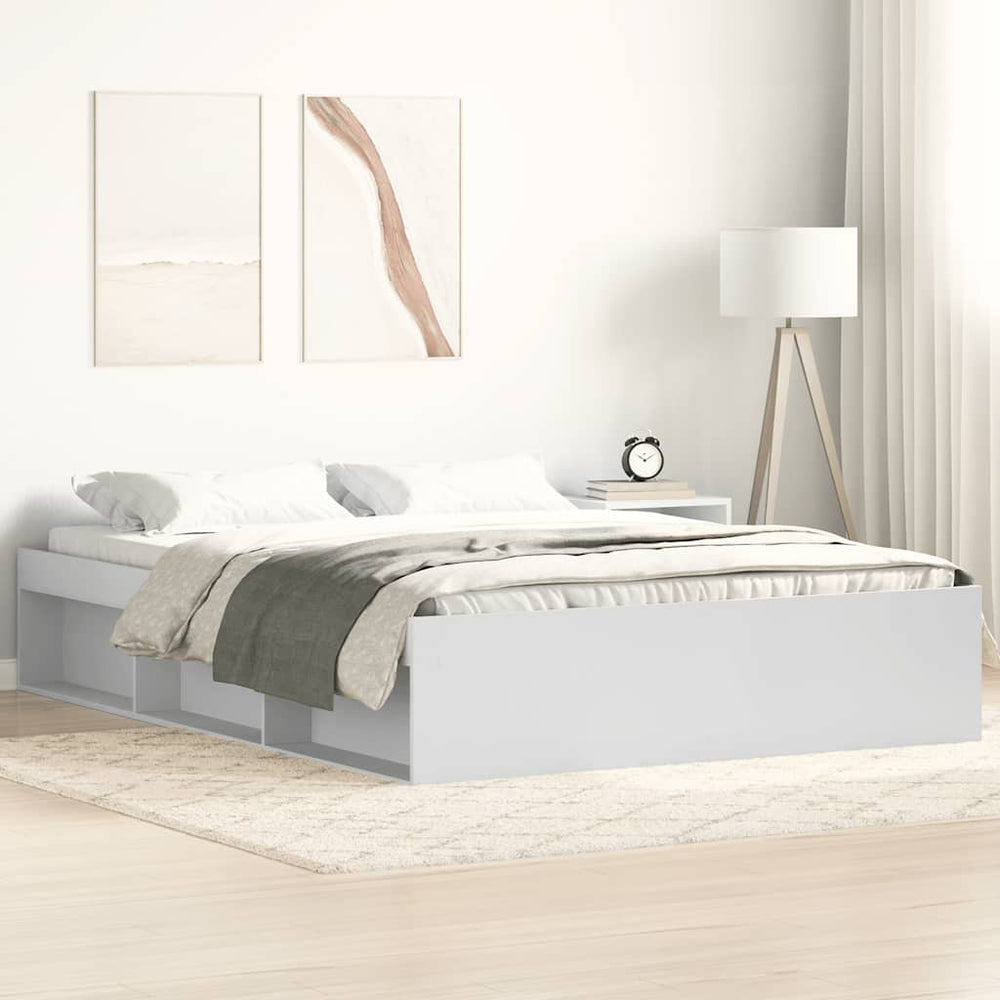 vidaXL Bed Frame White 135x190 cm