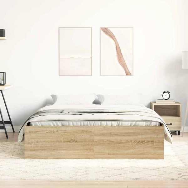 vidaXL Bed Frame Sonoma Oak 135x190 cm