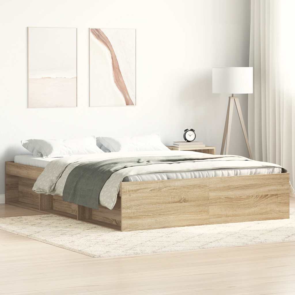 vidaXL Bed Frame Sonoma Oak 135x190 cm