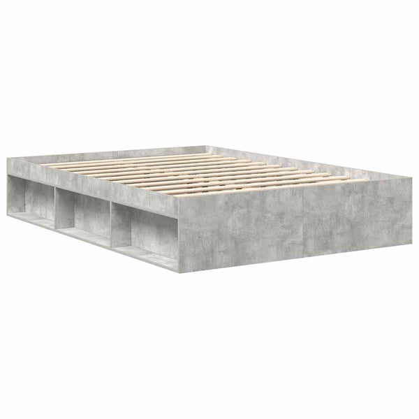 vidaXL Bed Frame Concrete Grey 135x190 cm
