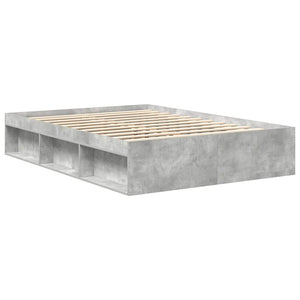 vidaXL Bed Frame Concrete Grey 135x190 cm