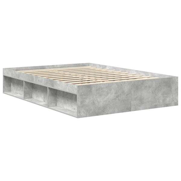 vidaXL Bed Frame Concrete Grey 135x190 cm