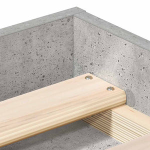 vidaXL Bed Frame Concrete Grey 135x190 cm