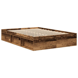 vidaXL Bed Frame Smoked Oak 135x190 cm