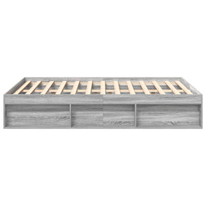 vidaXL Bed Frame Grey Sonoma 135x190 cm