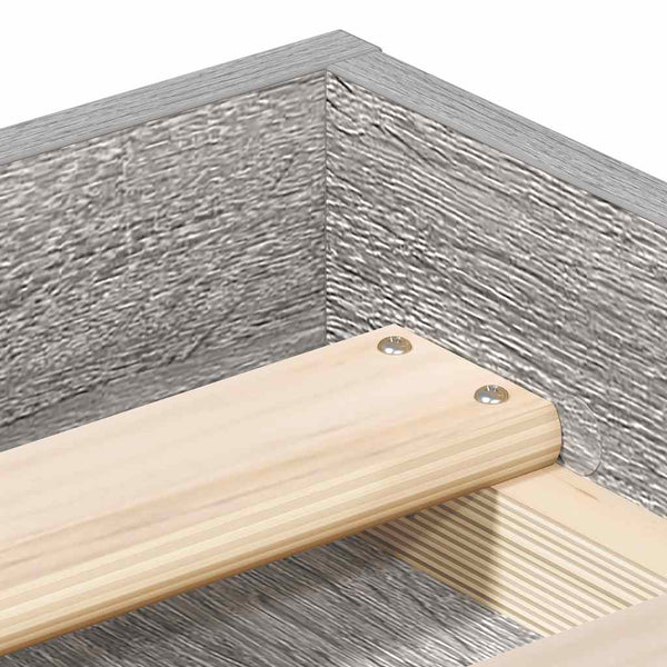 vidaXL Bed Frame Grey Sonoma 135x190 cm