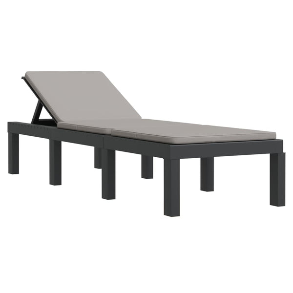 vidaXL 3-Piece Garden Lounge Set with Cushions Anthracite PP