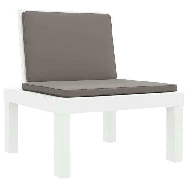 vidaXL 3-piece Garden Lounge Set with Cushions White PP