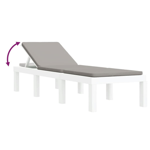 vidaXL 3-piece Garden Lounge Set with Cushions White PP