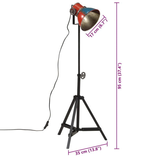 vidaXL Floor Lamp 25 W Multicolour 35x35x65/95 cm E27