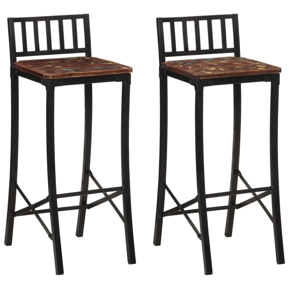 vidaXL Bar Stools 2 pcs. Solid Reclaimed Wood
