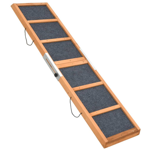 vidaXL Dog Ramp Grey 120x30 cm Solid Fir Wood