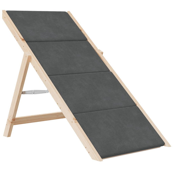 vidaXL Dog Stairs Grey 105x47 cm Solid Fir Wood