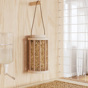 vidaXL Hay Rack for Rabbits Ø15x25.5 cm Solid Firwood