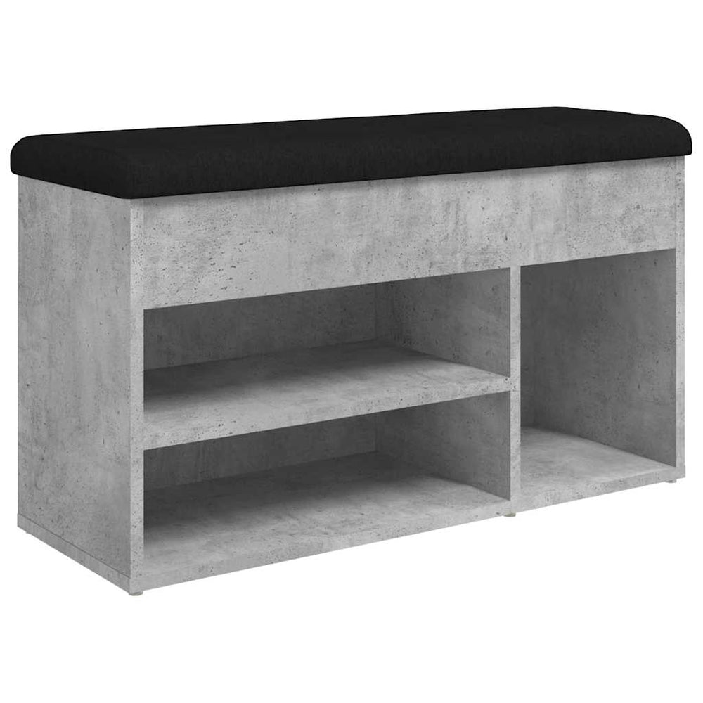 Schuhbank Betongrau mit Stauraum