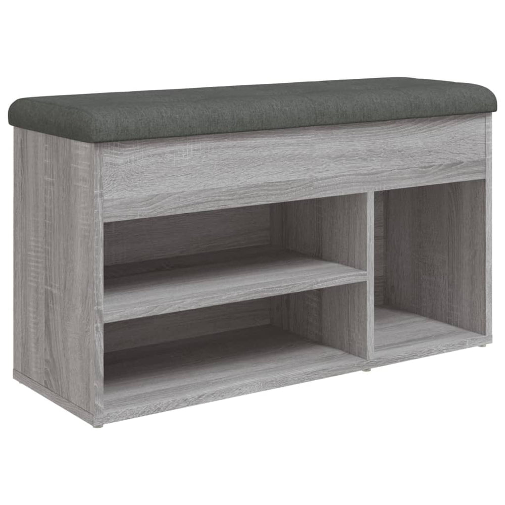 Schuhbank Grau Sonoma mit Stauraum