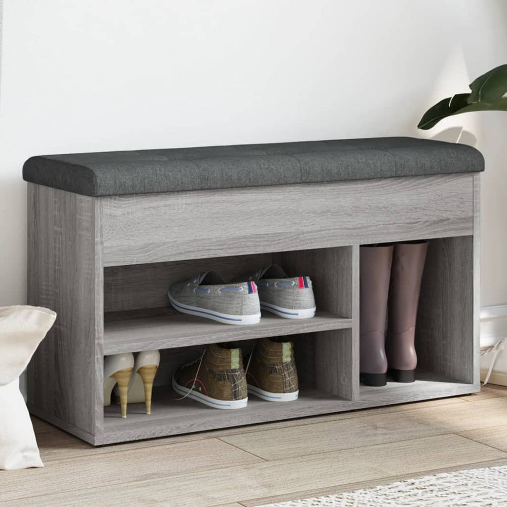 Schuhbank Grau Sonoma mit Stauraum