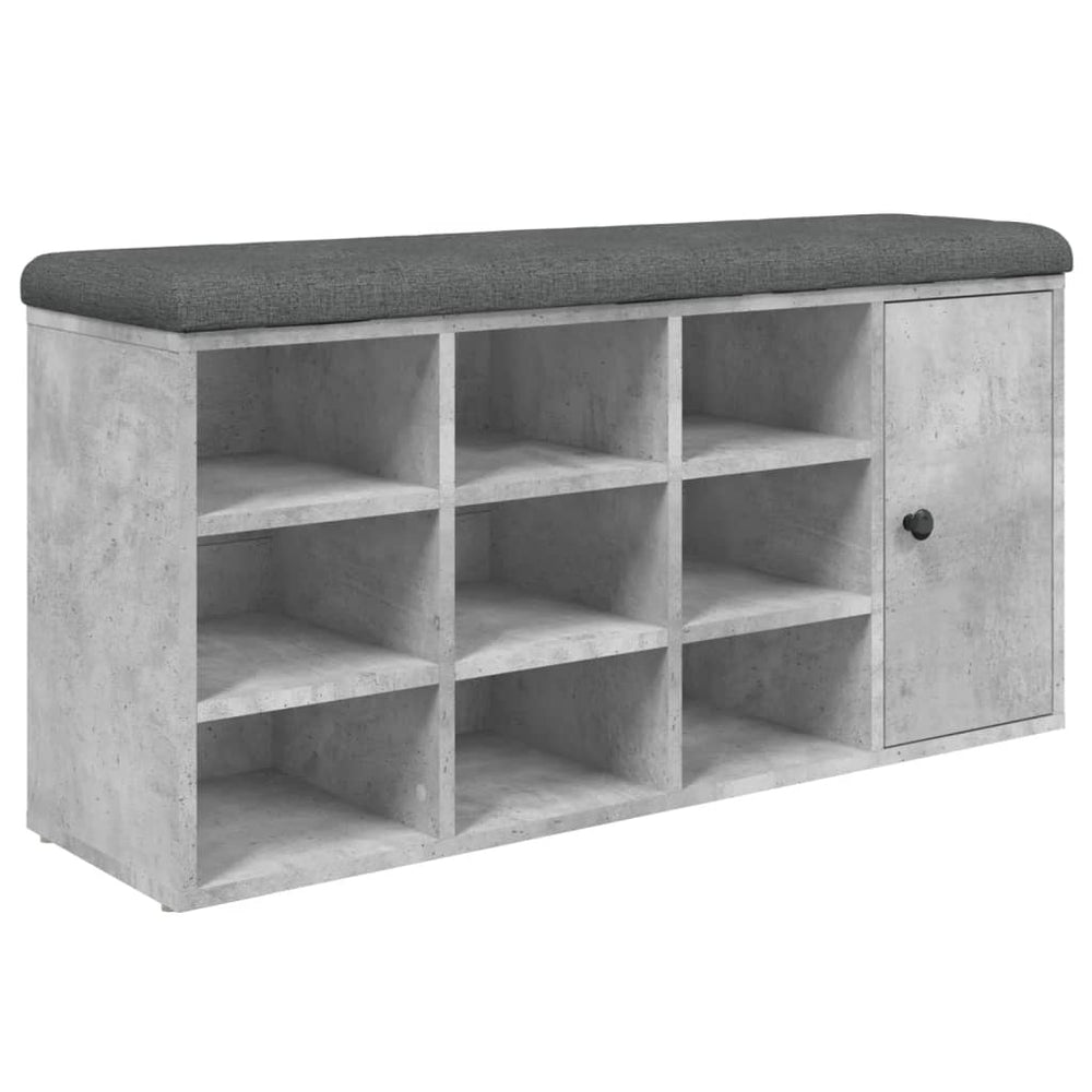 Schuhbank Betongrau 102 cm mit Stauraum