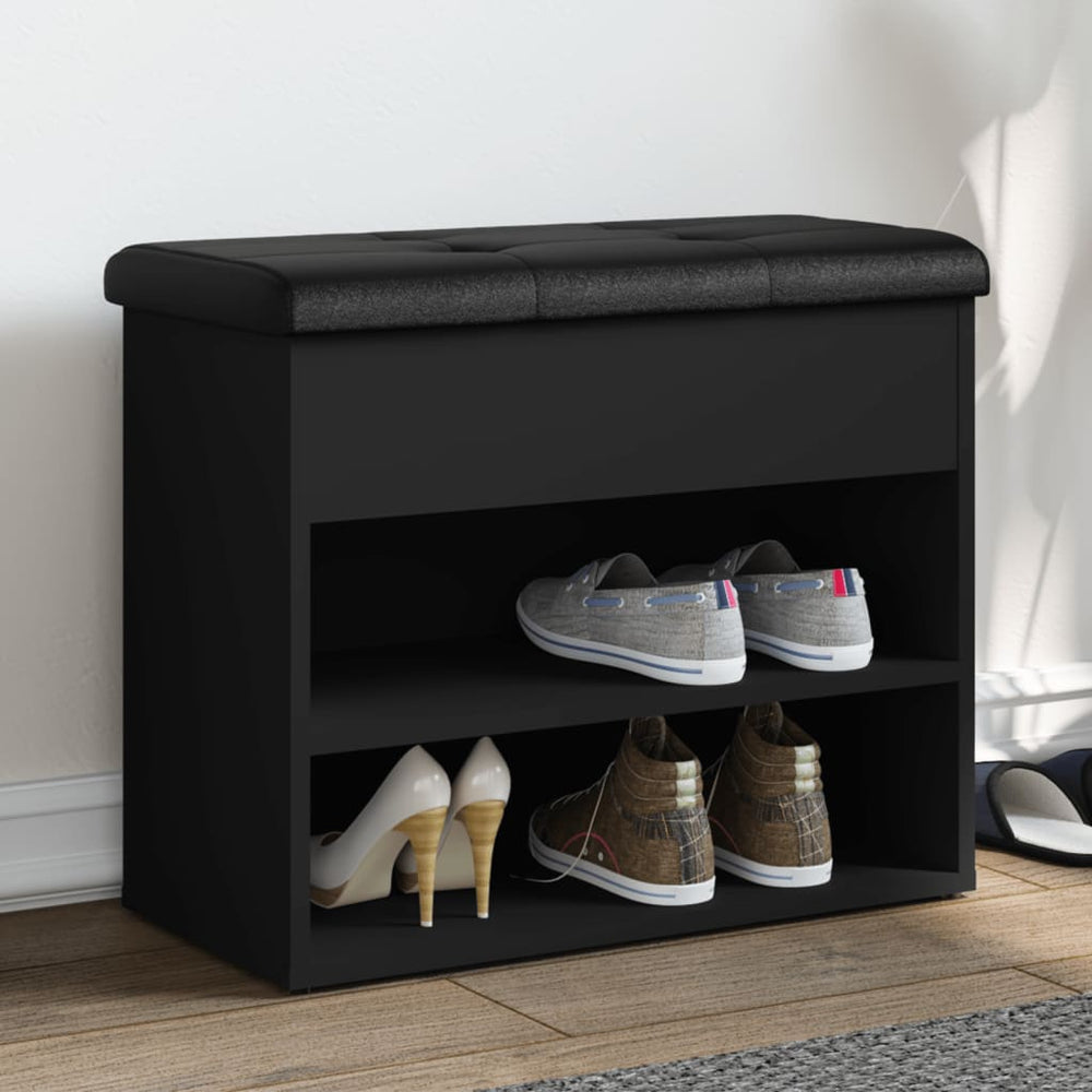 Schuhbank Schwarz 62x32x50 cm
