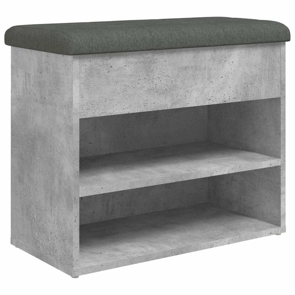 Schuhbank Betongrau mit Stauraum