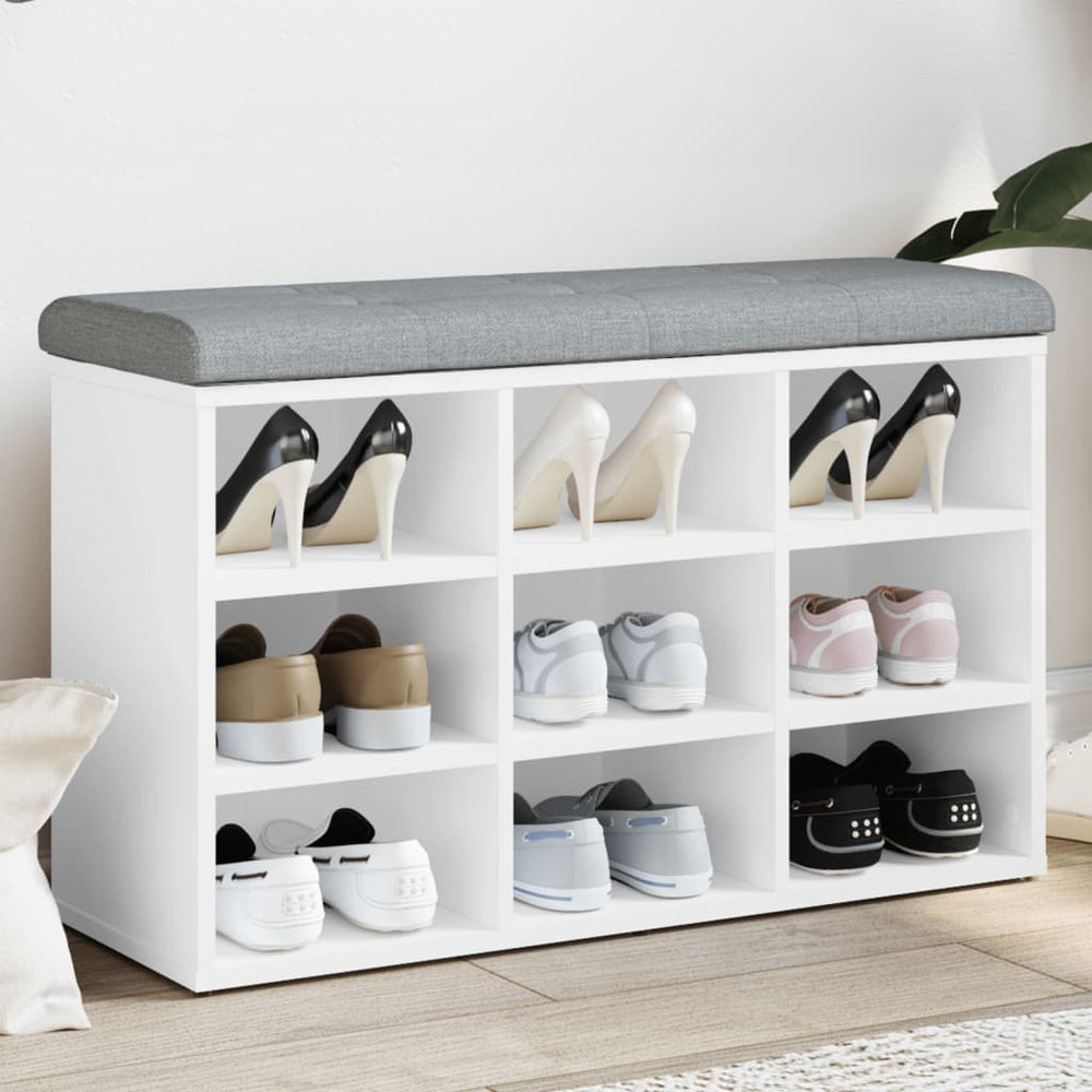 Schuhbank Weiß mit Stauraum 82 cm