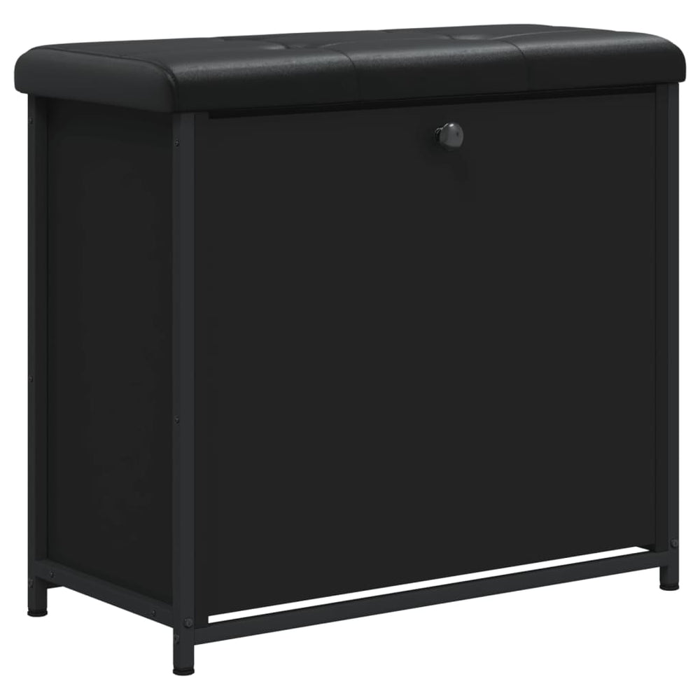 Schuhbank Schwarz mit Klappe 62cm