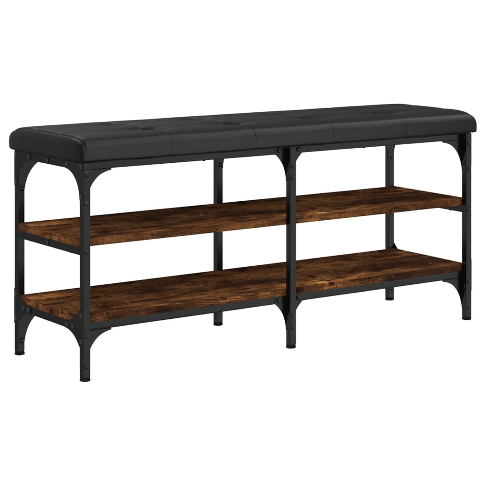 Schuhbank Räuchereiche 102 cm mit Stauraum