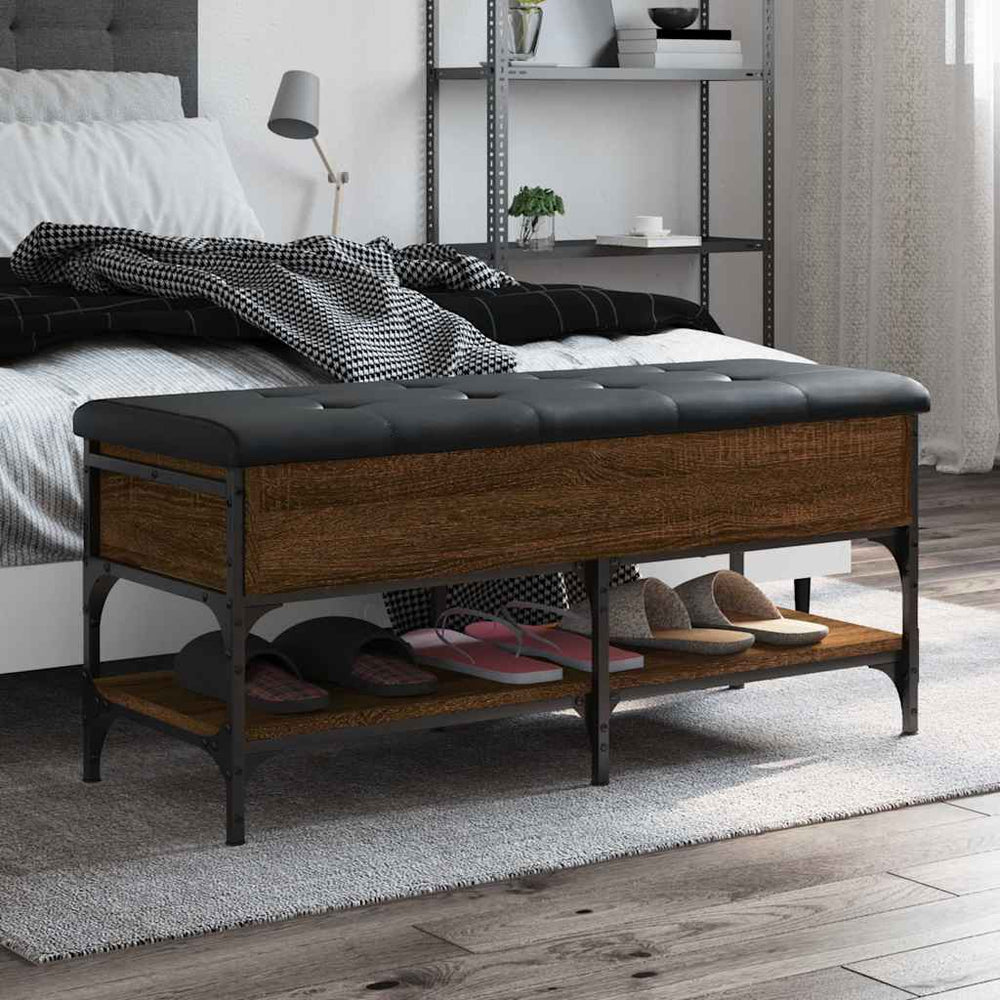 Schuhbank Braun Eichen-Optik 102 cm