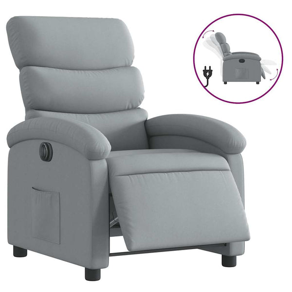 vidaXL Electric Recliner Light Grey Fabric