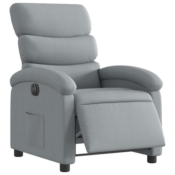 vidaXL Electric Recliner Light Grey Fabric