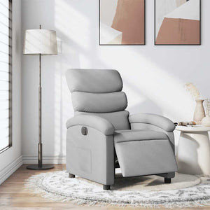 vidaXL Electric Recliner Light Grey Fabric