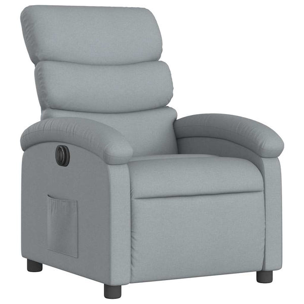 vidaXL Electric Recliner Light Grey Fabric