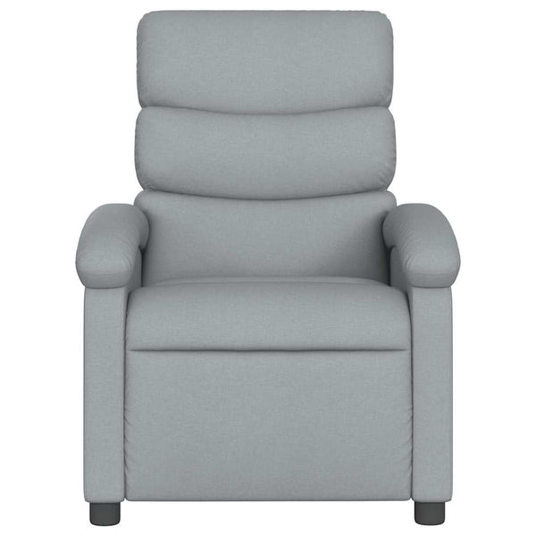 vidaXL Electric Recliner Light Grey Fabric