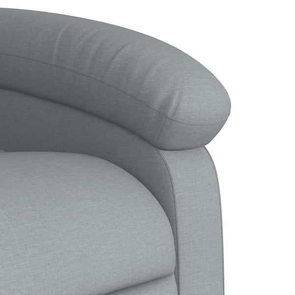 vidaXL Electric Recliner Light Grey Fabric