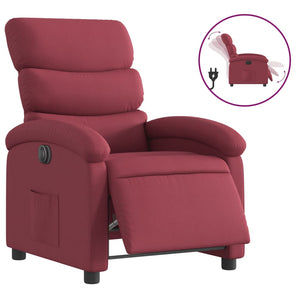 vidaXL Electric Recliner Wine Red Fabric