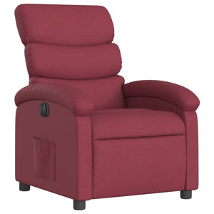 vidaXL Electric Recliner Wine Red Fabric