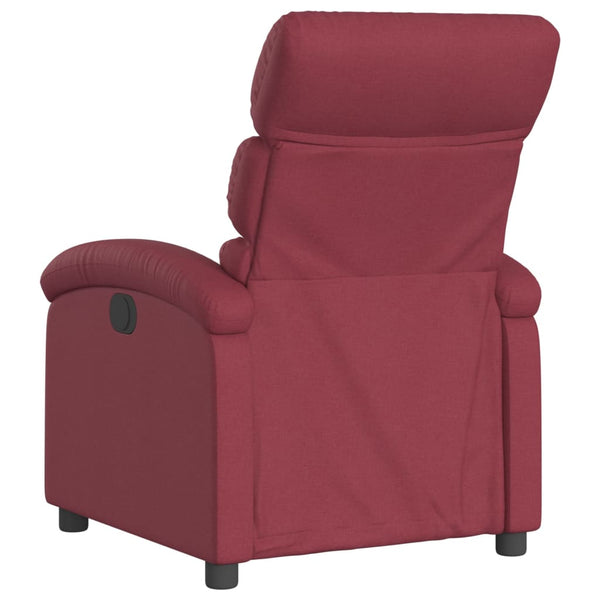 vidaXL Electric Recliner Wine Red Fabric