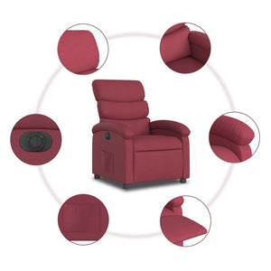 vidaXL Electric Recliner Wine Red Fabric