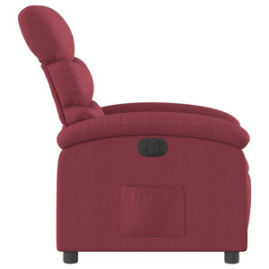 vidaXL Electric Recliner Wine Red Fabric
