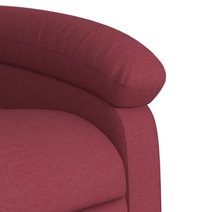 vidaXL Electric Recliner Wine Red Fabric