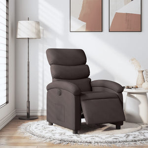 vidaXL Electric Recliner Dark Brown Fabric