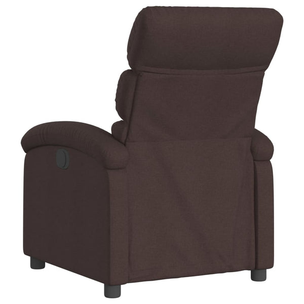 vidaXL Electric Recliner Dark Brown Fabric