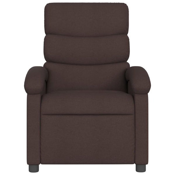 vidaXL Electric Recliner Dark Brown Fabric