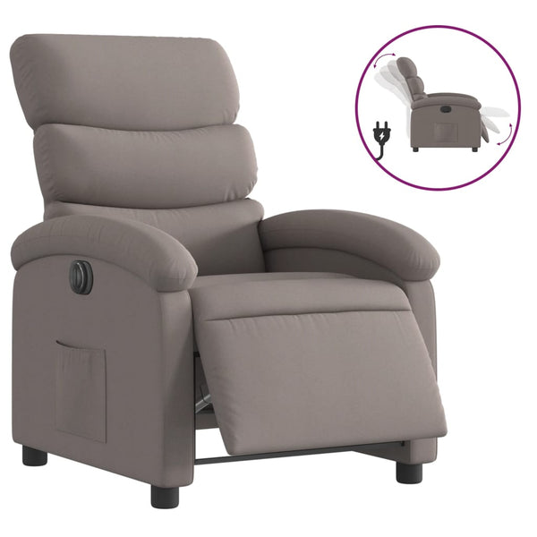 vidaXL Electric Recliner Taupe Fabric