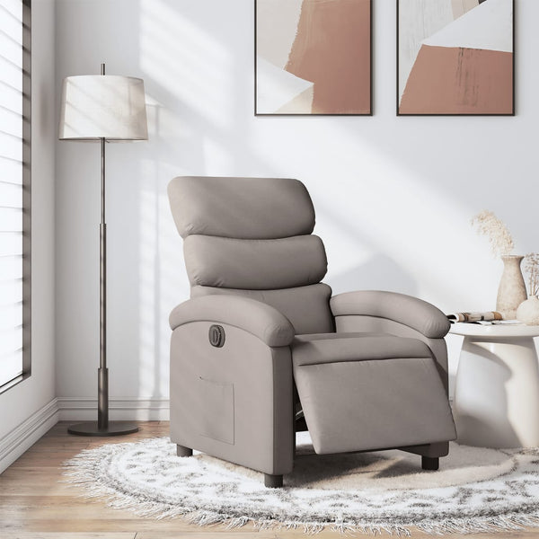 vidaXL Electric Recliner Taupe Fabric
