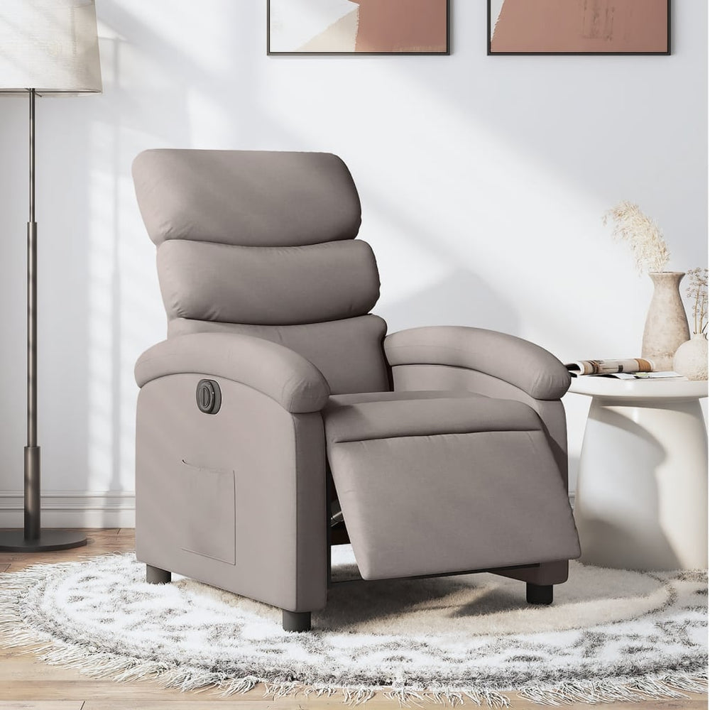 vidaXL Electric Recliner Taupe Fabric