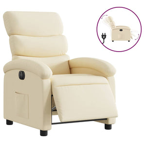 vidaXL Electric Recliner Cream Fabric