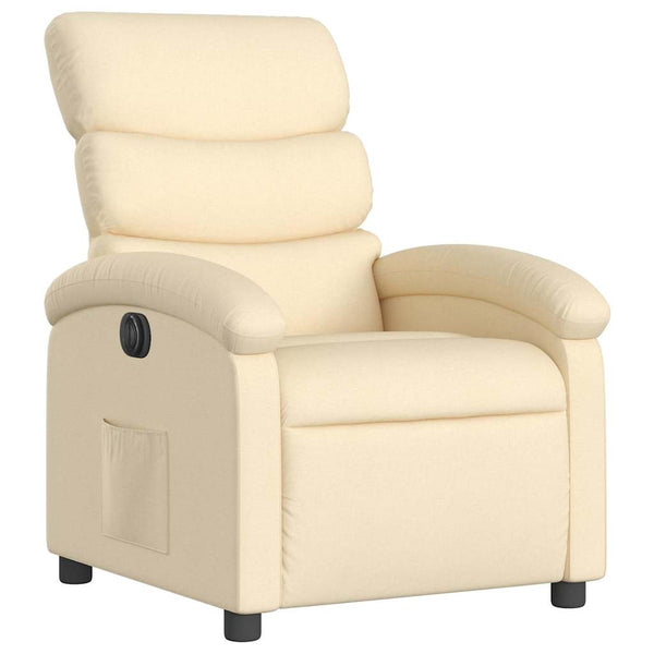 vidaXL Electric Recliner Cream Fabric